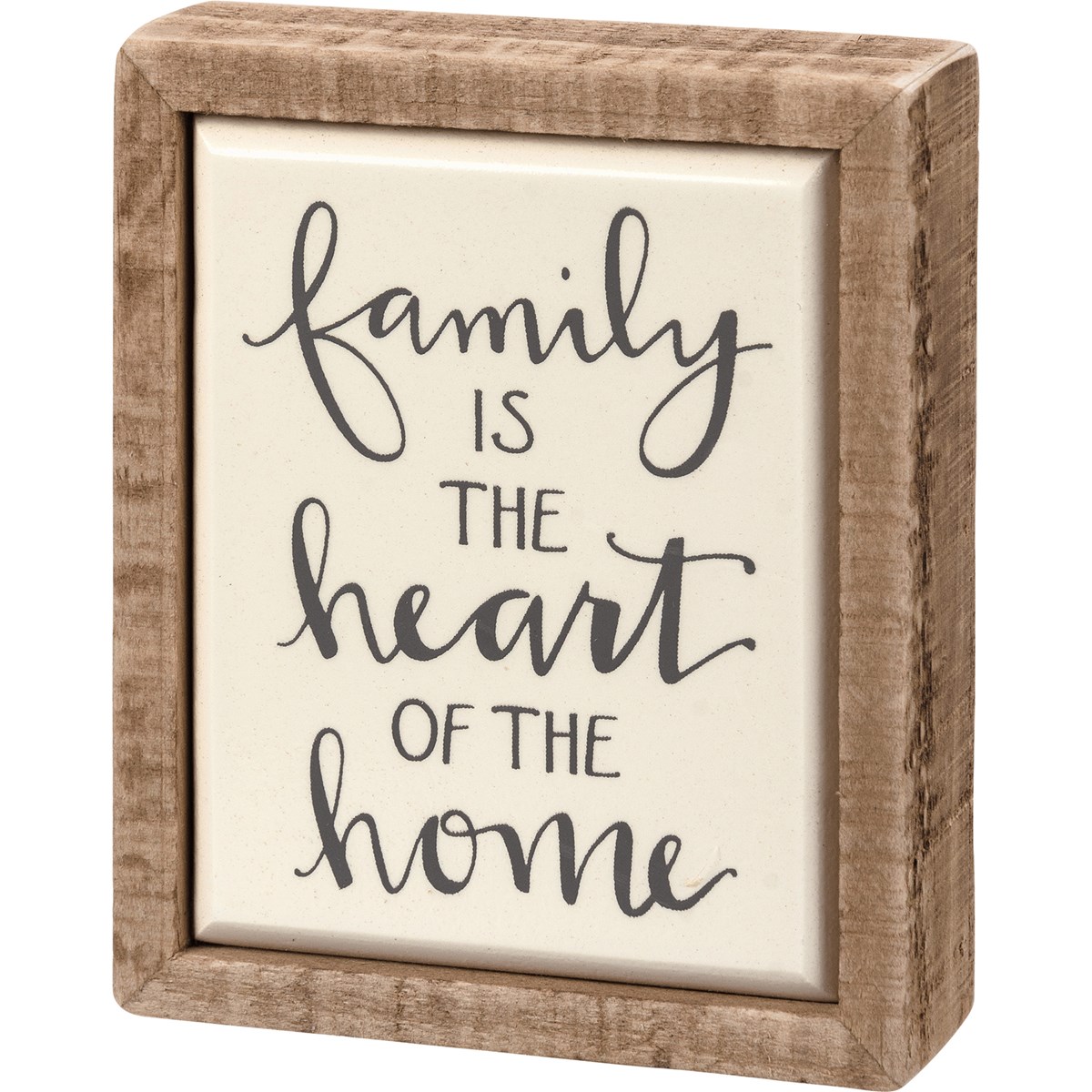Family Is The Heart Of The Home Box Sign Mini - Wood