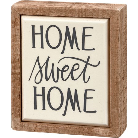 Box Sign Mini - Home Sweet Home - 3" x 3.50" x 1" - Wood