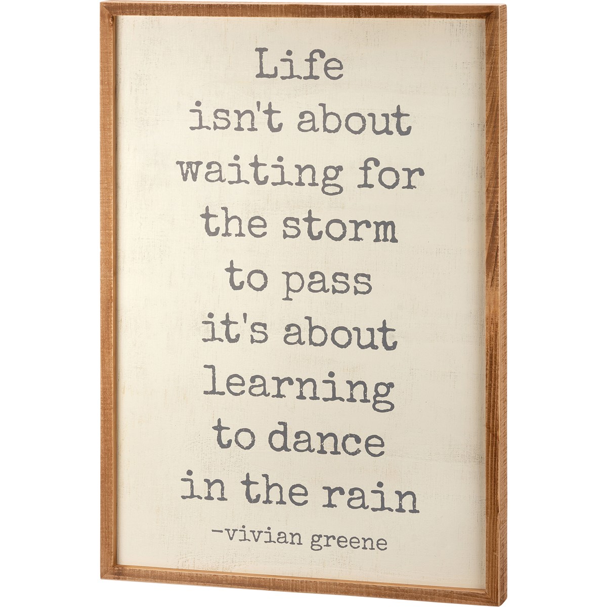 Learning To Dance In The Rain Inset Box Sign - Wood