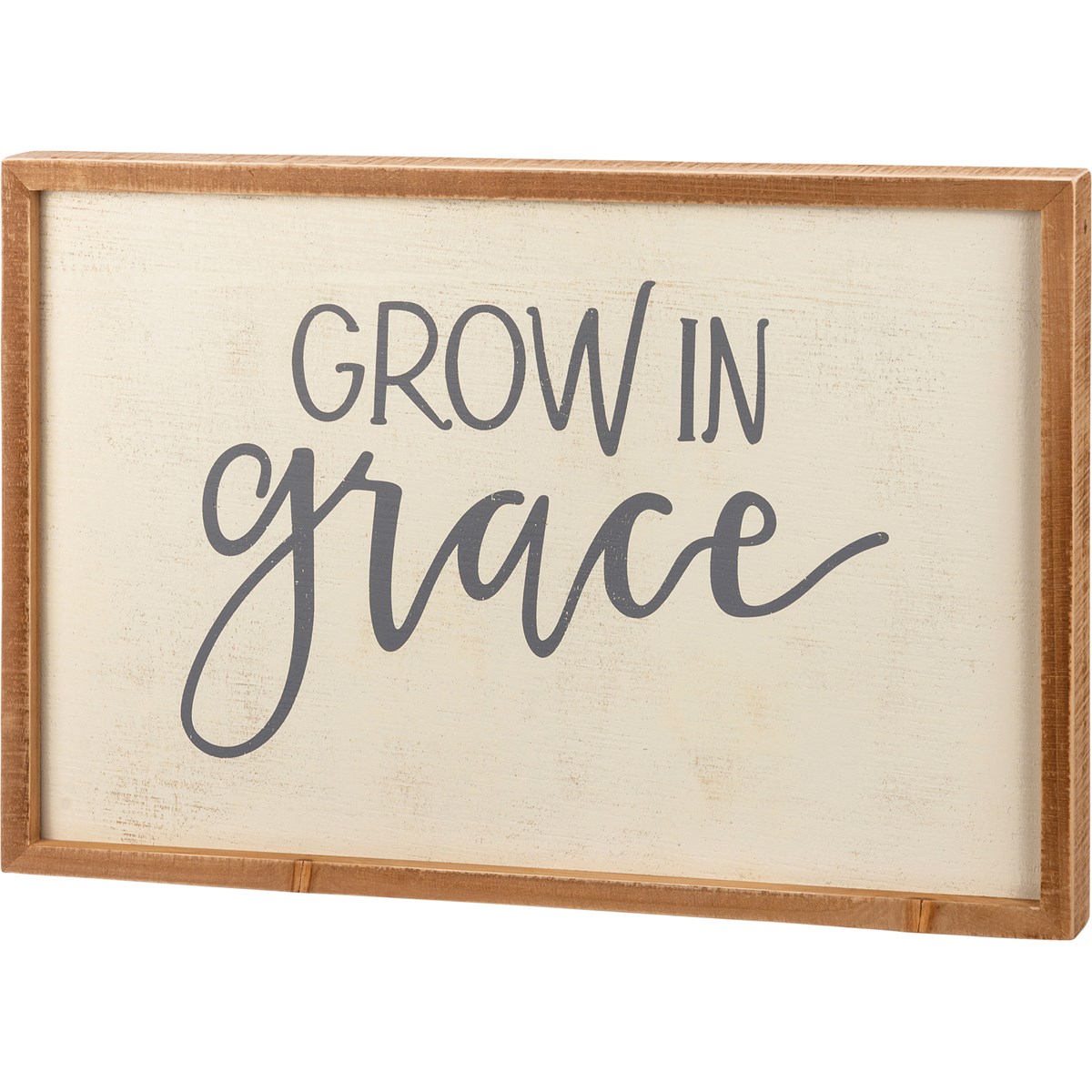 Grow In Grace Inset Box Sign - Wood