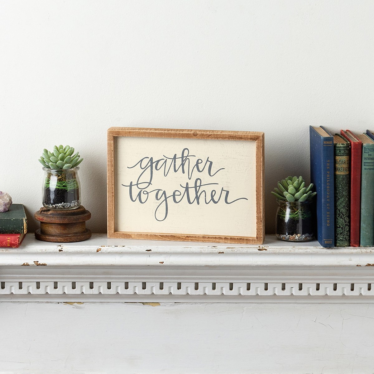 Gather Together Inset Box Sign - Wood