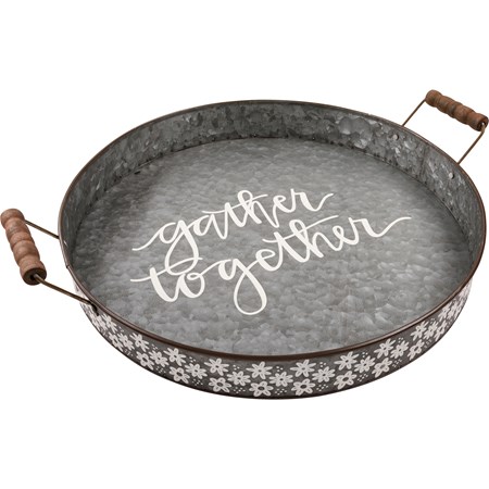 Tray - Gather Together - 17.50" x 15.50" x 3.75" - Metal