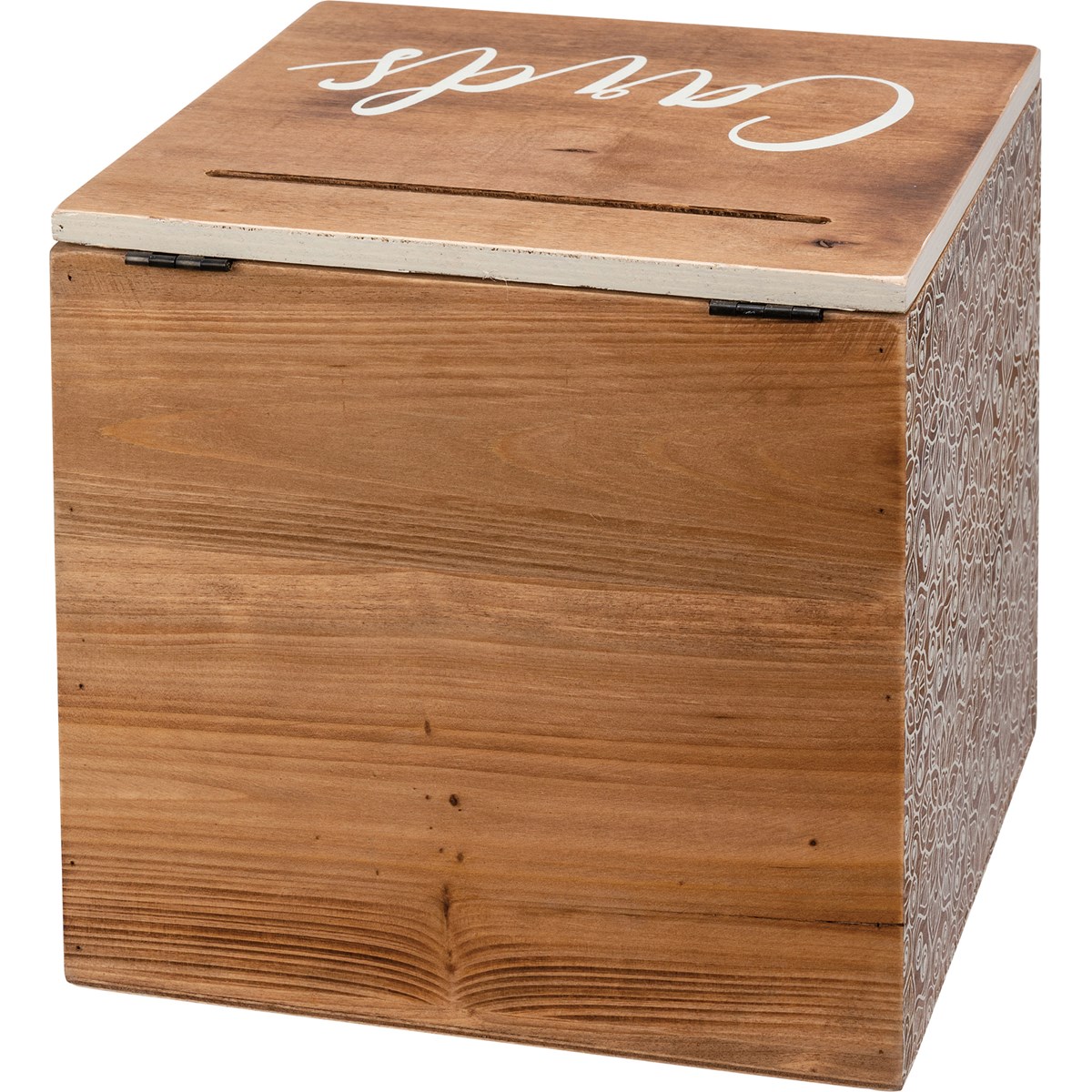 Wedding Card Box - Wood, Faux Rattan, Metal