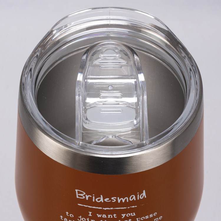 Bridesmaid Wine Tumbler - Stainless Steel, Plastic