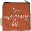 Her Emergency Kit Everything Pouch - Cotton, Faux Leather, Metal
