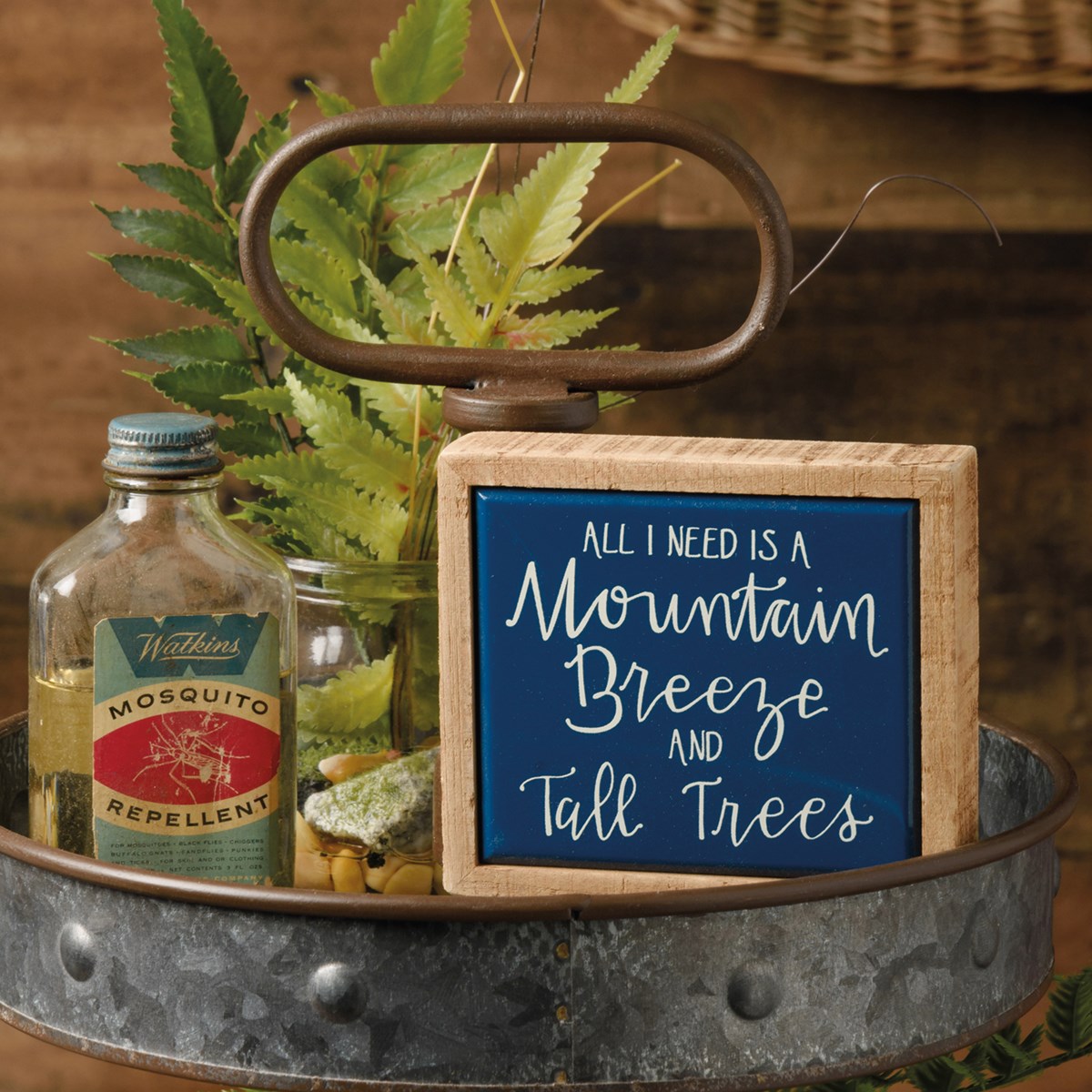 A Mountain Breeze And Tall Trees Box Sign Mini - Wood