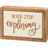 Never Stop Exploring Box Sign Mini - Wood
