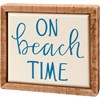 On Beach Time Box Sign Mini - Wood