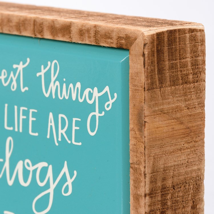 Best Things Are Dogs And The Ocean Box Sign Mini - Wood