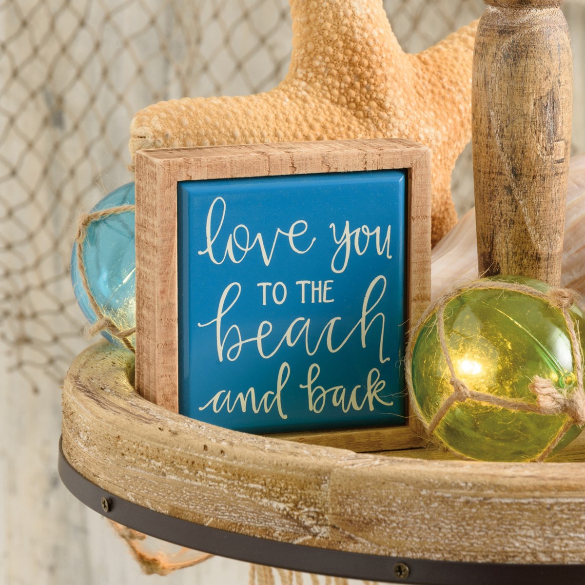 Love You To The Beach And Back Box Sign Mini - Wood