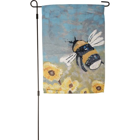 Bumble Bee Garden Flag - Polyester