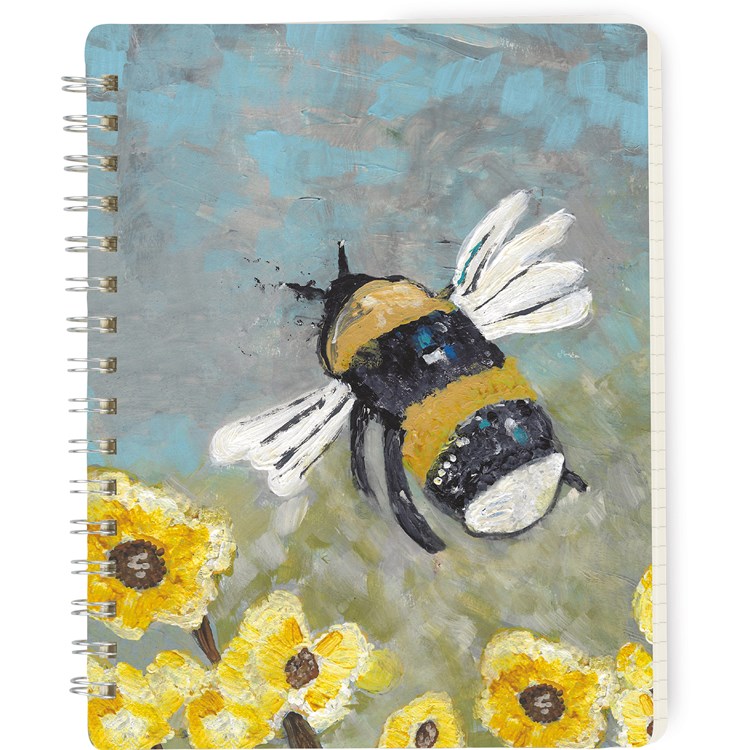 Spiral Notebook - Bumble Bee - 5.75" x 7.50" x 0.50" - Paper, Metal