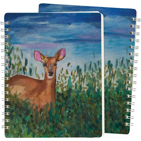 Spiral Notebook - Deer - 5.75" x 7.50" x 0.50" - Paper, Metal