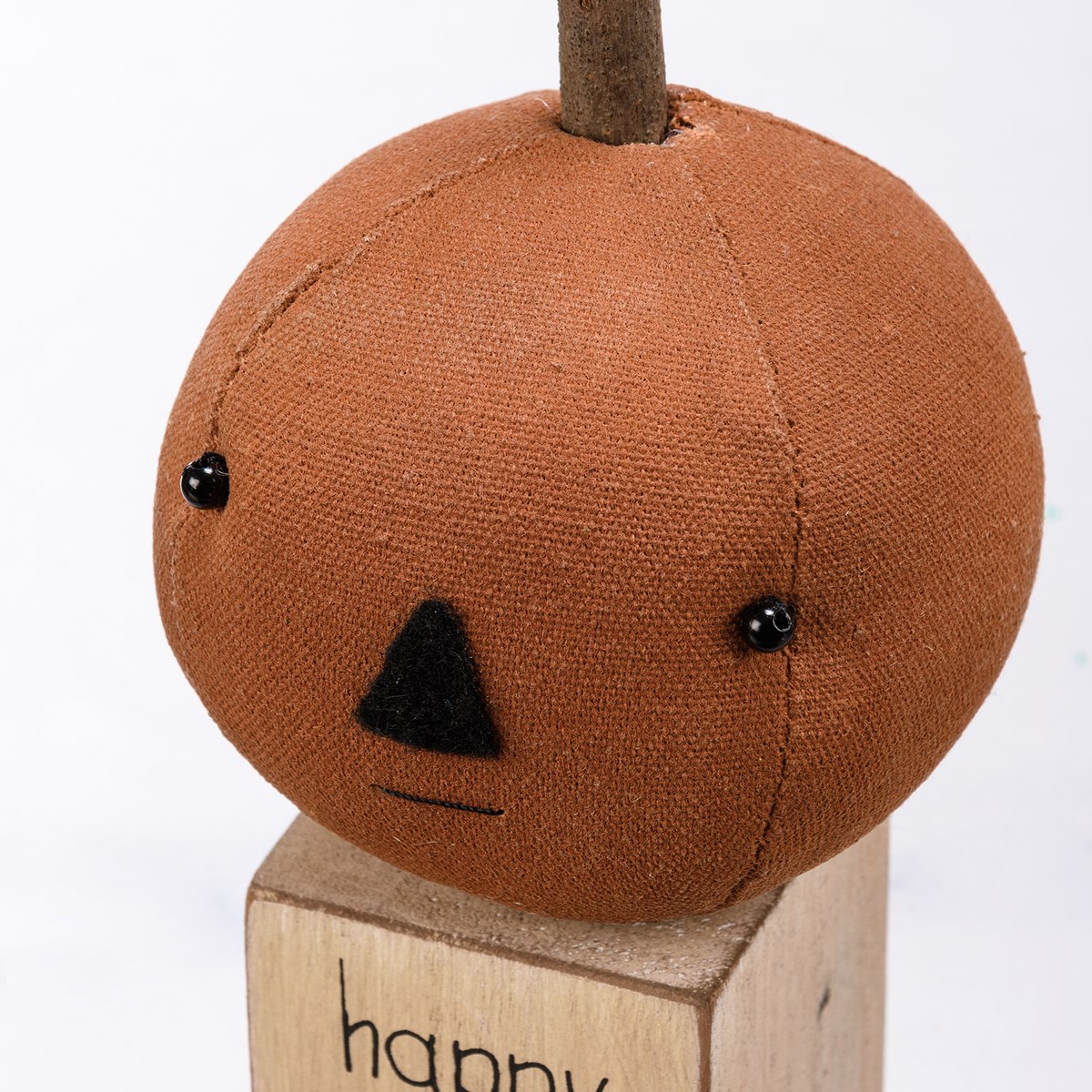 Sitter - Pumpkin Head - 3.50" x 7" x 3.50" - Cotton, Wood, Plastic