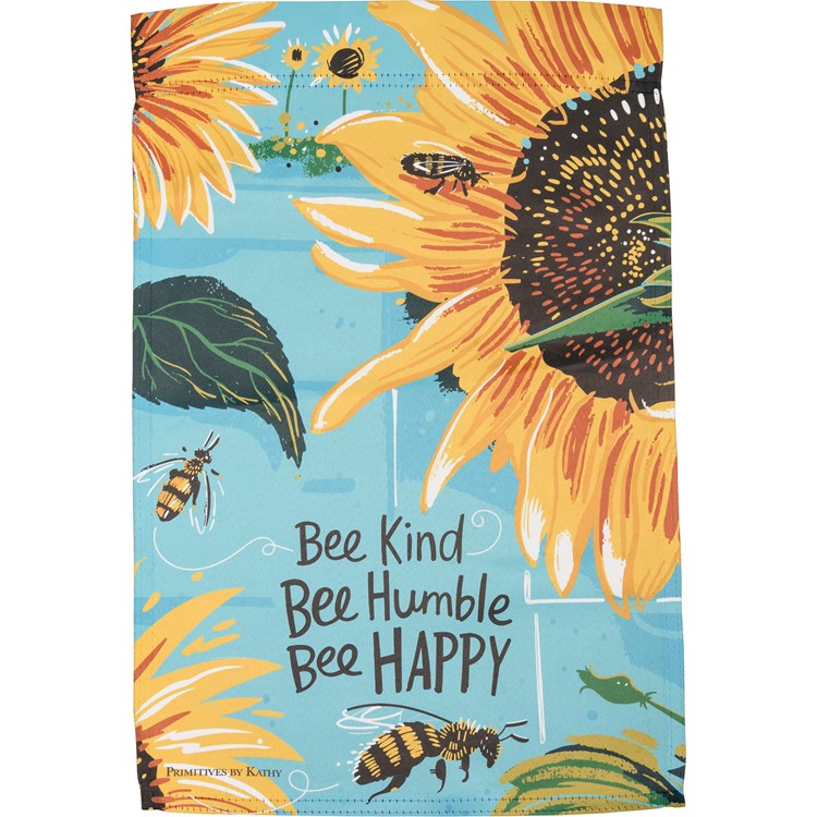 Bee Kind Bee Humble Be Happy Garden Flag - Polyester