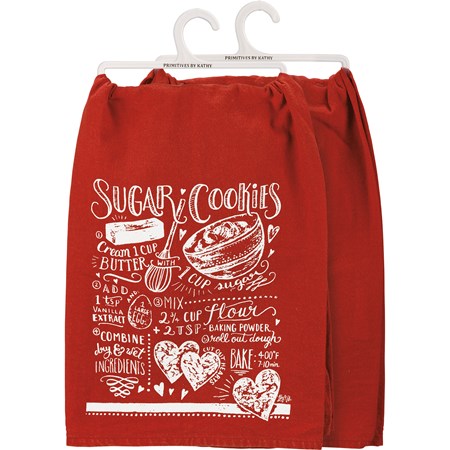 Kitchen Towel - Sugar Cookies Recipe - 28" x 28" - Cotton