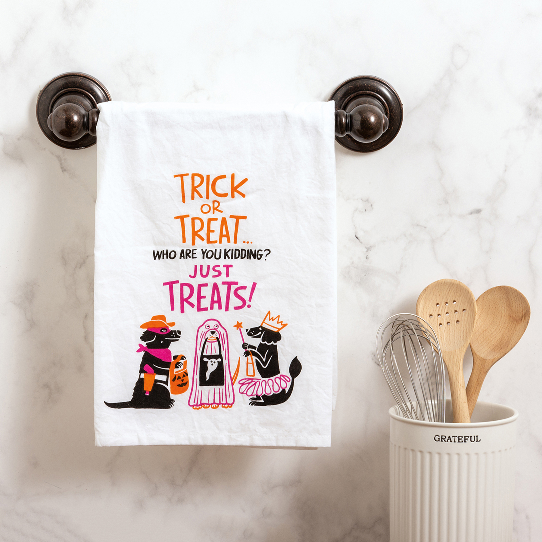 Trick Or Treat Just Treats Kitchen Towel Primitives By Kathy