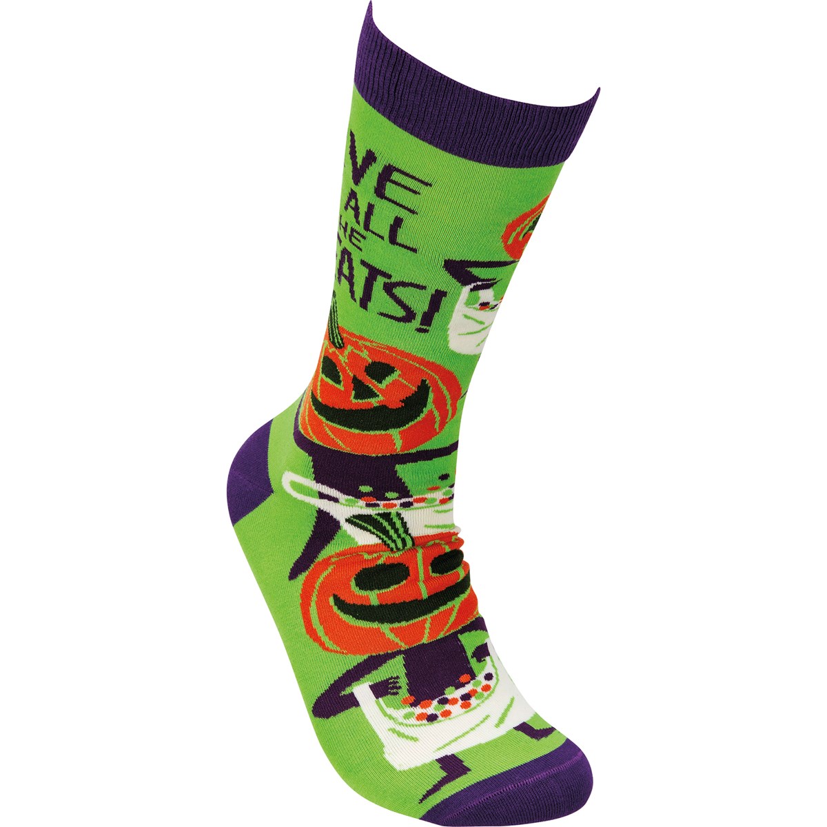 Socks - Give Me All The Treats - One Size Fits Most - Cotton, Nylon, Spandex