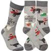 Socks - Feliz Naughty Dog - One Size Fits Most - Cotton, Nylon, Spandex