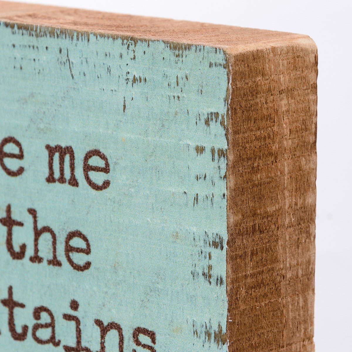 Take Me To The Mountains Block Sign - Wood