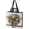 Winter Wreath Market Tote - Post-Consumer Material, Nylon