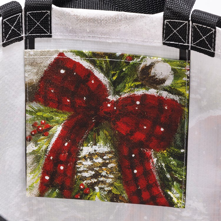 Winter Wreath Market Tote - Post-Consumer Material, Nylon