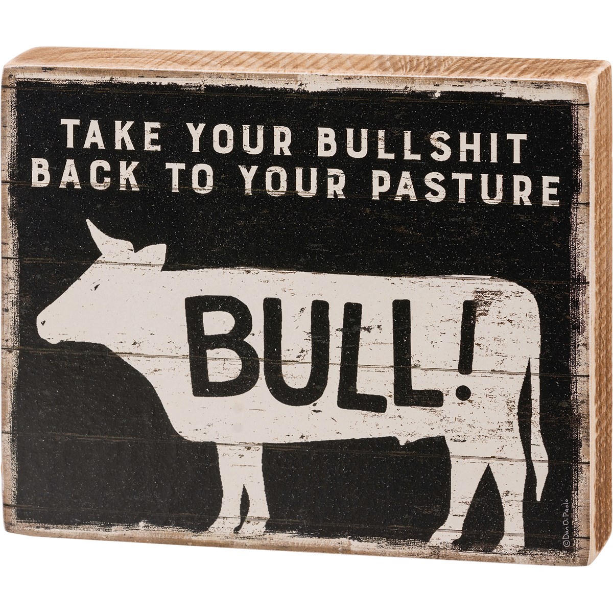 Back To Your Pasture Block Sign - Wood, Paper