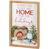 No Place Like Home Christmas Inset Box Sign - Wood, Paper