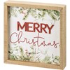 Merry Christmas Inset Box Sign - Wood, Paper
