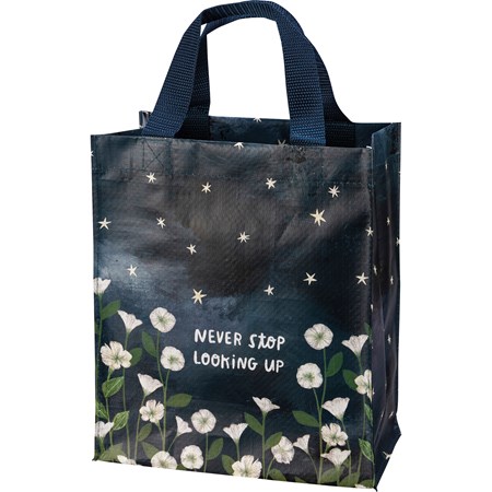 Daily Tote - Never Stop Looking Up - 8.75" x 10.25" x 4.75" - Post-Consumer Material, Nylon