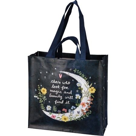 Market Tote - Look For Magic And Beauty - 15.50" x 15.25" x 6" - Post-Consumer Material, Nylon