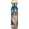 Insulated Bottle - Reach For The Stars - 25 oz., 2.75" Diameter x 11.25" - Stainless Steel, Bamboo