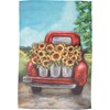 Sunflowers And Red Truck Garden Flag - Polyester