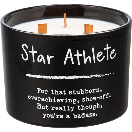 Jar Candle - Star Athlete - 14 oz., 4.50" Diameter x 3.25" - Soy Wax, Glass, Wood