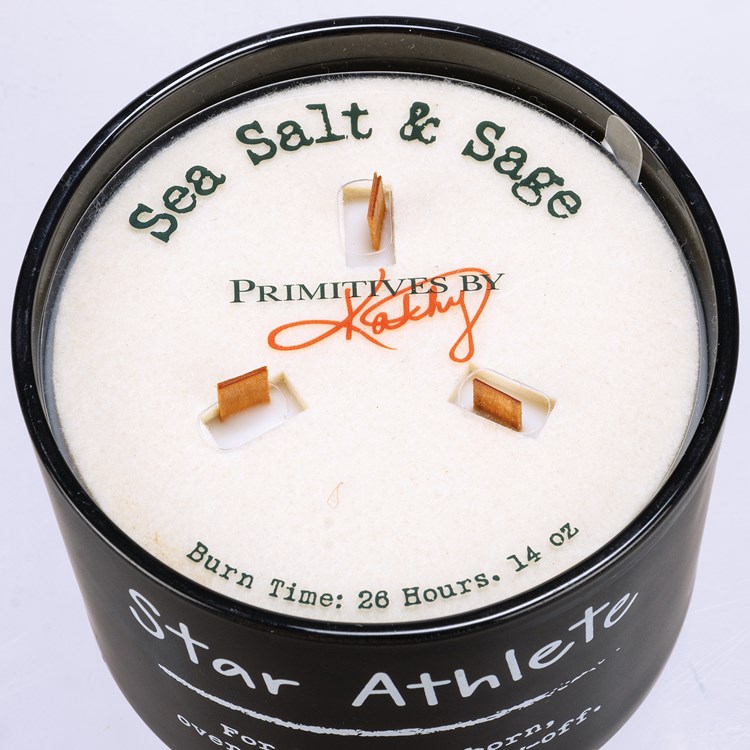 Star Athlete Jar Candle - Soy Wax, Glass, Wood