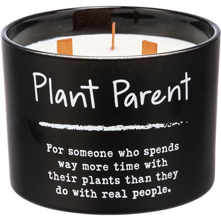 Jar Candle - Plant Parent - 14 oz., 4.50" Diameter x 3.25" - Soy Wax, Glass, Wood