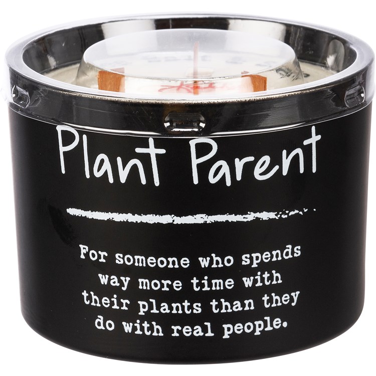 Plant Parent Candle - Soy Wax, Glass, Wood