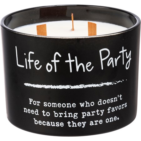 Jar Candle - Life Of The Party - 14 oz., 4.50" Diameter x 3.25" - Soy Wax, Glass, Wood
