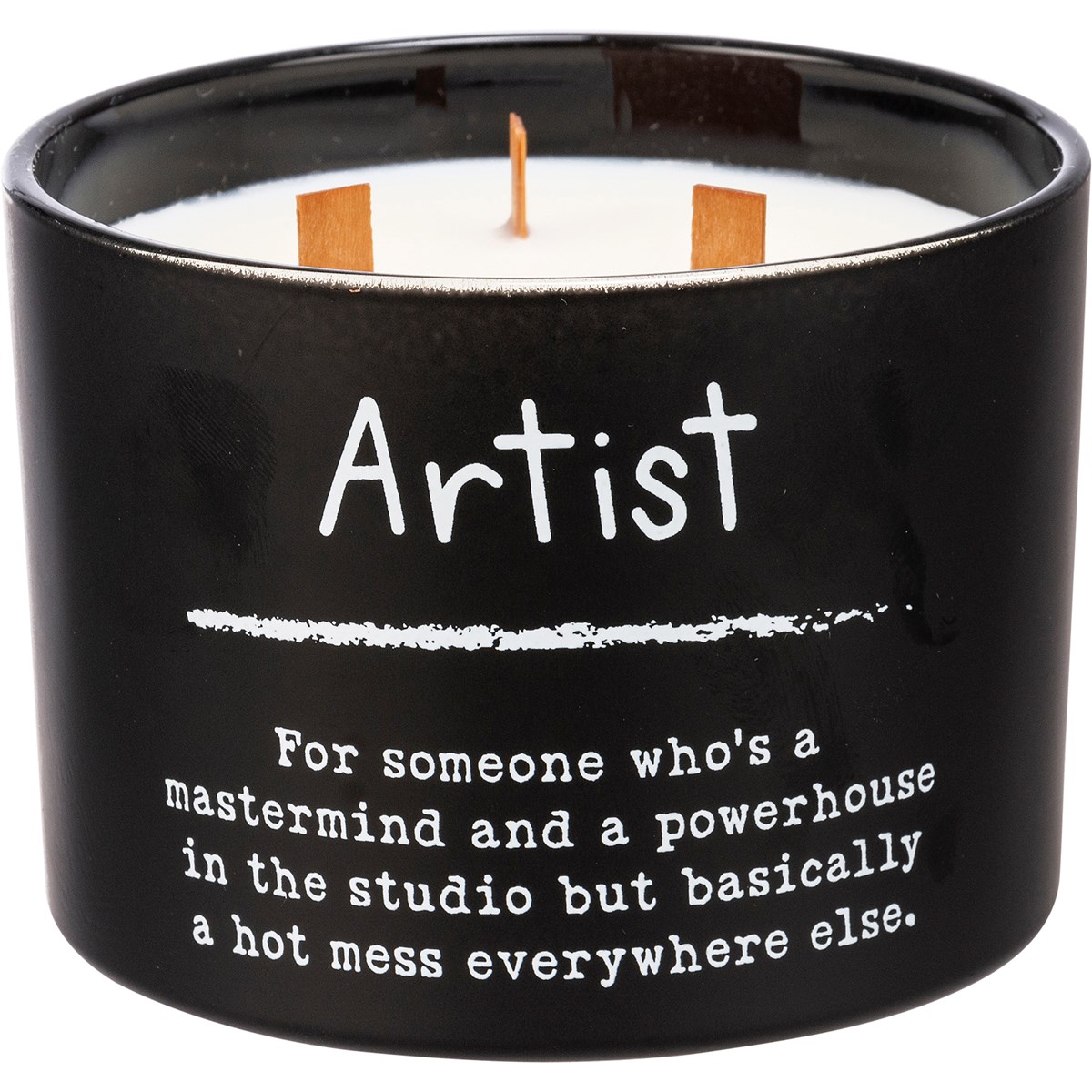 Artist Jar Candle - Soy Wax, Glass, Wood