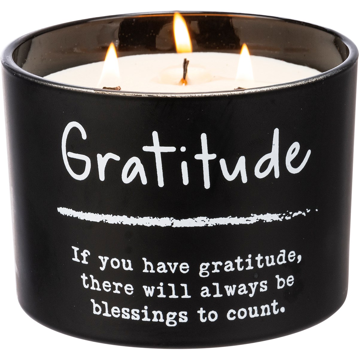 Gratitude Candle - Soy Wax, Glass, Wood