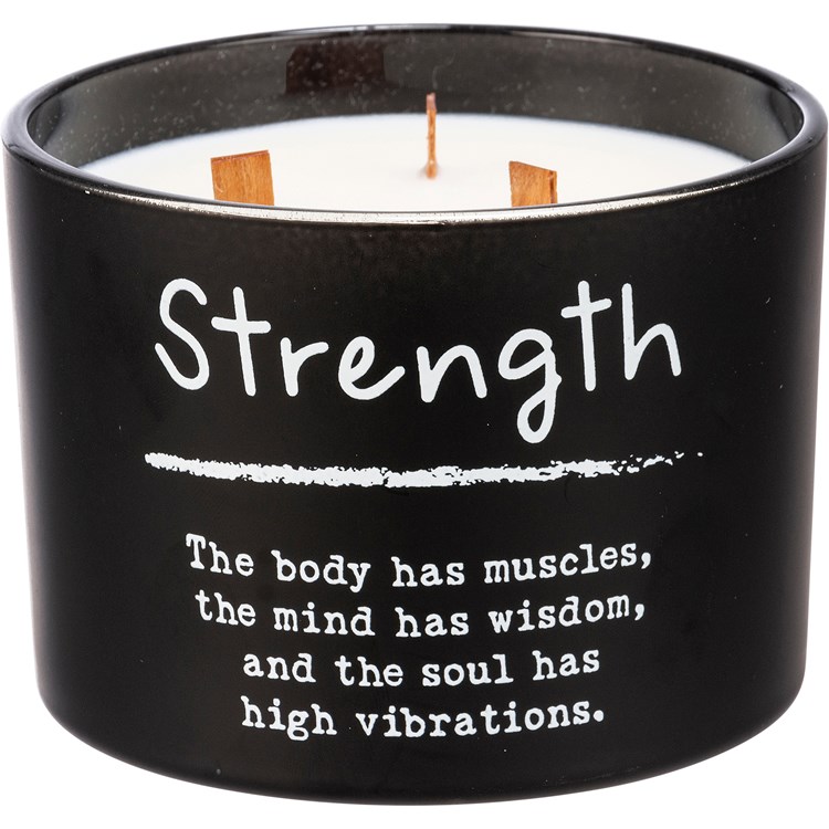 Strength Candle - Soy Wax, Glass, Wood