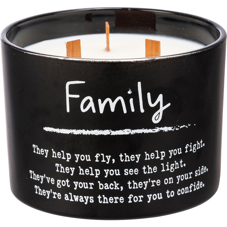 Family Candle - Soy Wax, Glass, Wood