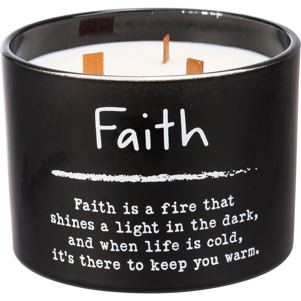 Faith Candle - Soy Wax, Glass, Wood