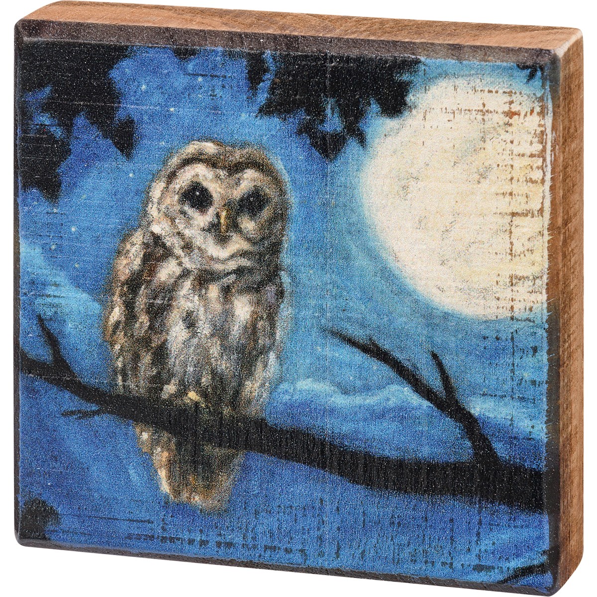 Block Sign - Owl - 4" x 4" x 1" - Wood