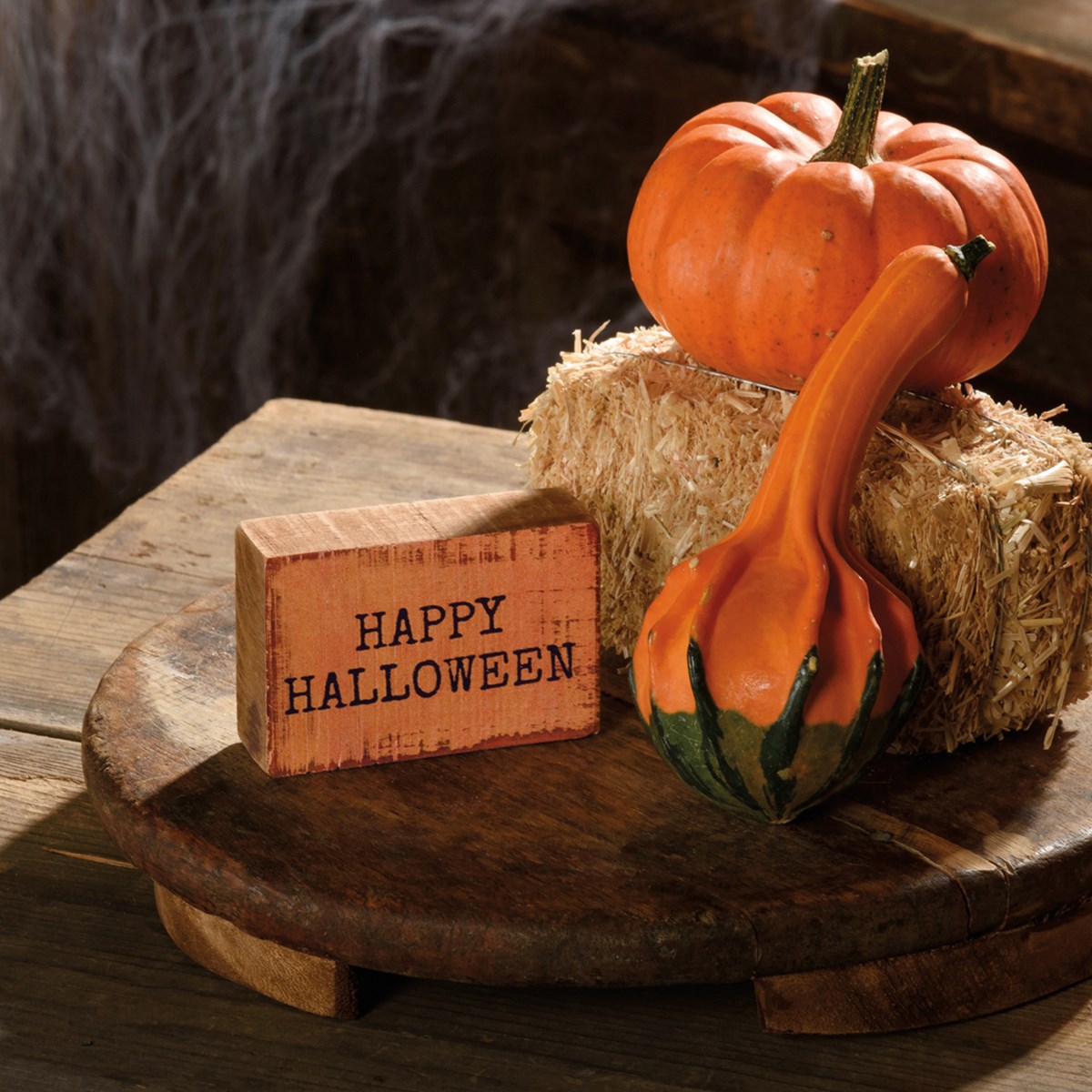 Happy Halloween Block Sign - Wood