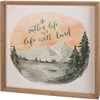 Outdoor Life Is A Life Well Lived Inset Box Sign - Wood, Paper