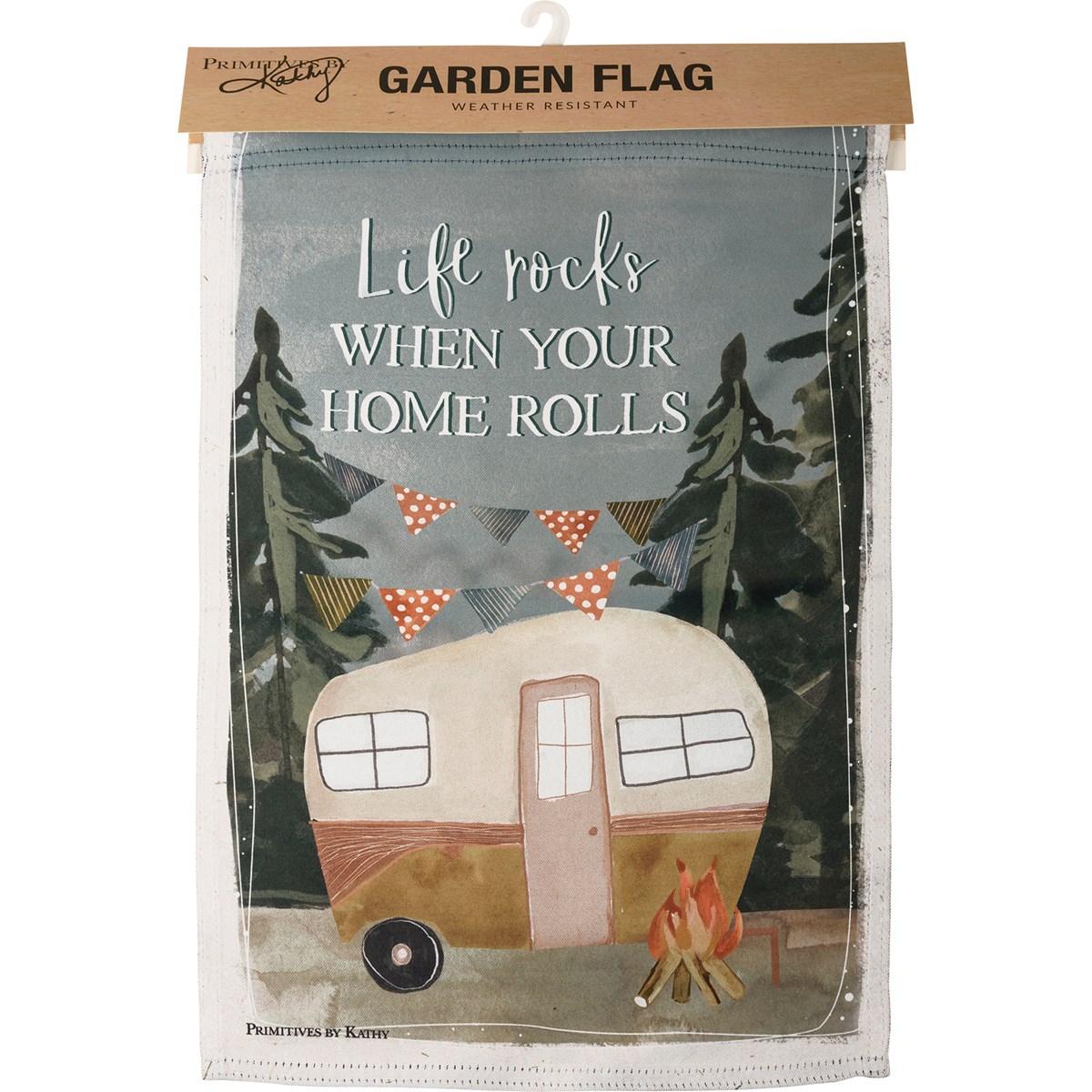 Life Rocks When Your Home Rolls Garden Flag - Polyester