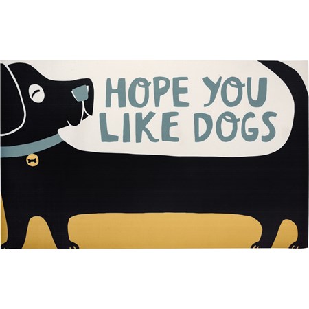 Rug - Hope You Like Dogs - 34" x 20" - Polyester, PVC skid-resistant backing