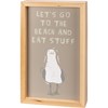 Let's Go To The Beach And Eat Stu Inset Box Sign - Wood