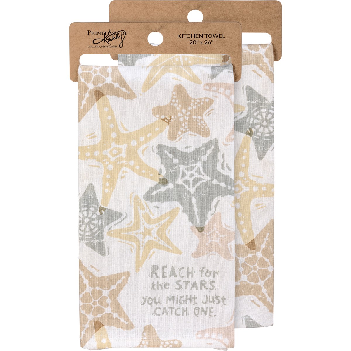 Reach For The Stars Beach Kitchen Towel - Cotton, Linen
